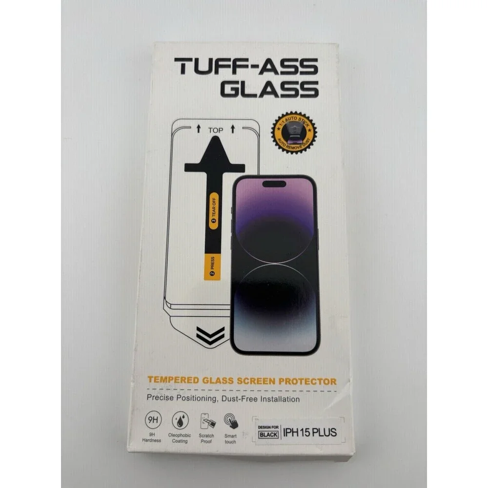 Tuff-Ass Glass Screen Protector for iPhone 15 Plus - 9H Tempered Glass